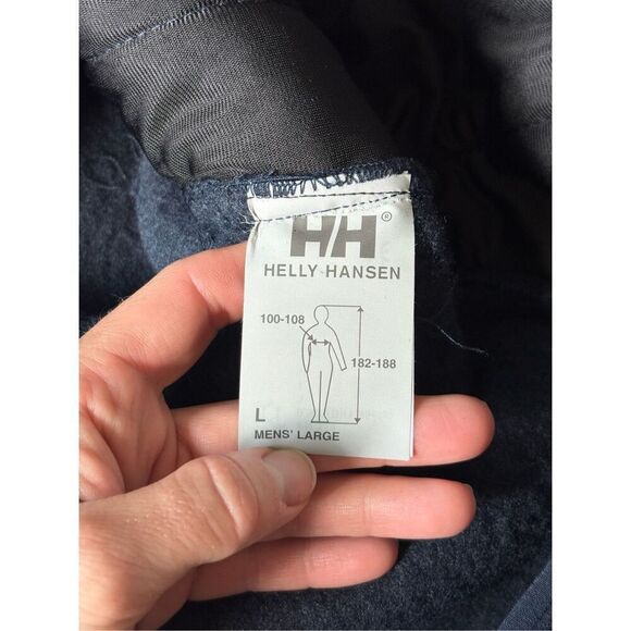NEW Helly Hansen Men’s Fleece Jacket size L Navy Workwear 1/4 zip - Picture 9 of 14